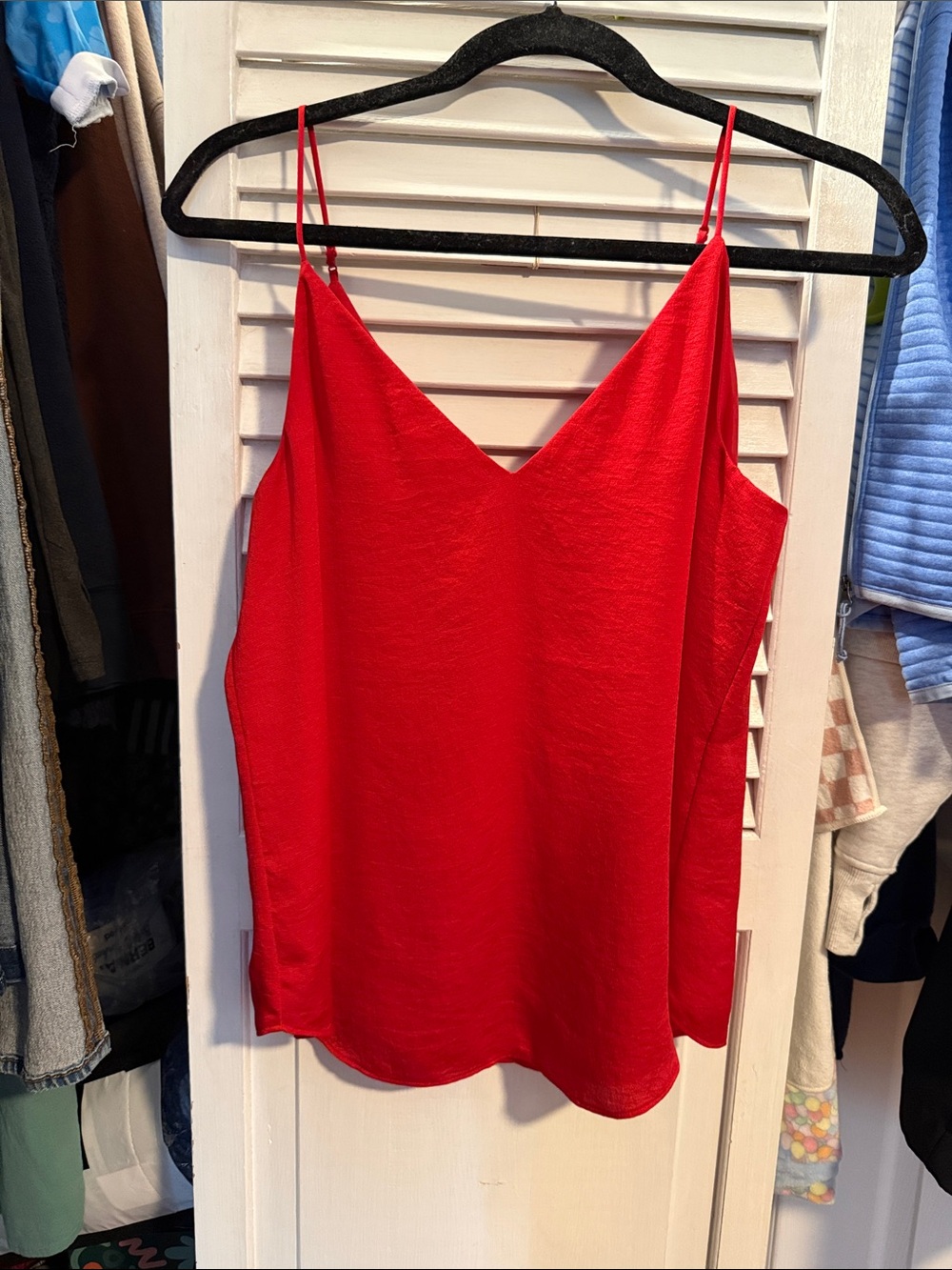 Red flowy tank top